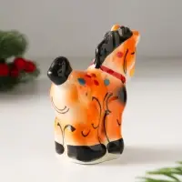 Сувенир Конь Яхонт, 8х8,5х3,5 см, гжель, цвет