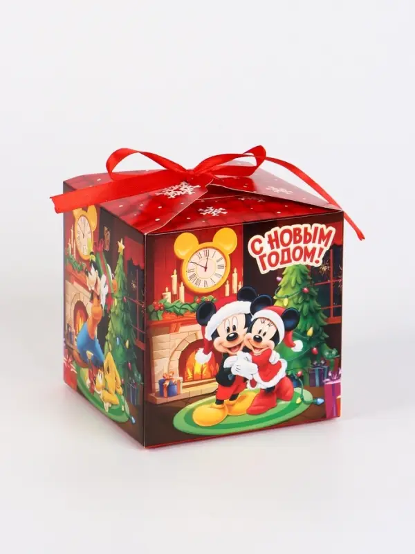 Коробка складная Коробка складная "Уютный Новый год ", Микки Маус , 12 х 12 х 12 см
