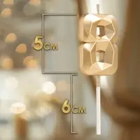 Свеча в торт на шпажке «Алмаз», цифра 8, шампань, 5×2.6 см