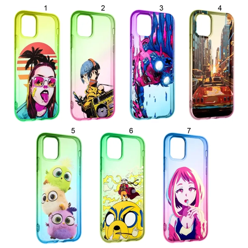 Чехол iPh 11 Pro Max Rainbow 2 с принтами в ассортименте Чехол iPh 11 Pro Max Rainbow 2 с принтами в ассортименте