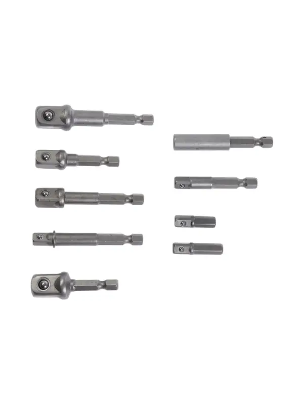 Набор адаптеров для бит и торцевых головок ТУНДРА, 1/4" 3/8" 1/2", 25 - 70 мм, 9 шт.