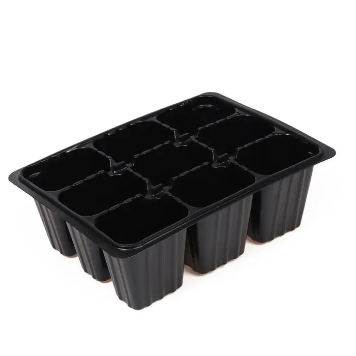 Кассета для рассады, 9 ячеек по 80 мл, пластик, чёрная, 18&times;13&times;6 см, Greengo
