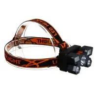 Фонарь налобный тм ЕРМАК, 6 + 3 LED, 4 режима, 87х50х58мм, 1200мАч, USB кабель, пластик