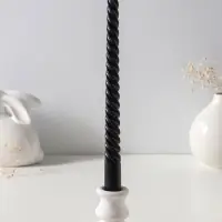 Свеча витая 25 см, 57 г, 5 ч, чёрный