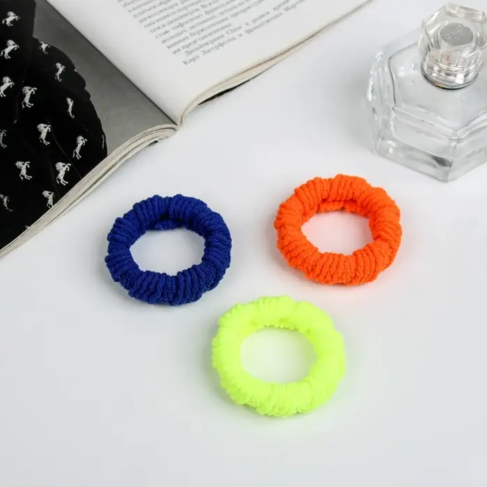 Резинка для волос Резинка для волос "Махрушка спорт" (набор 3 шт) узор диагональ, 4 см