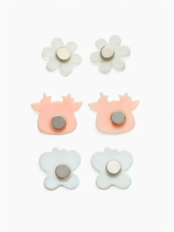 Серьги-клипсы детские на магните Выбражулька &laquo;Ассорти&raquo;, 3 пары