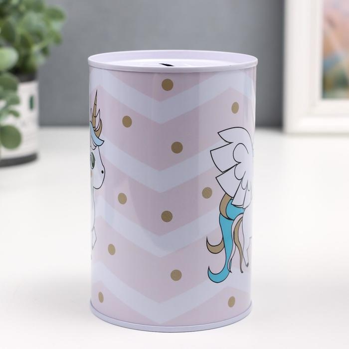 Копилка металл банка Копилка металл банка "Единорог с крыльями" МИКС 12х8х8 см