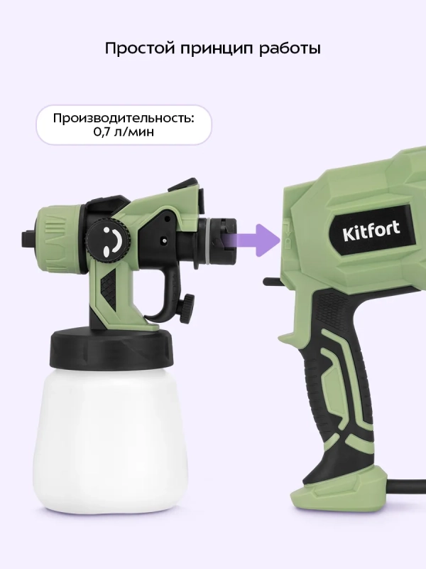 Электрический краскопульт КТ-6496 - 550 Вт Электрический краскопульт КТ-6496 - 550 Вт