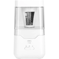 Точилка для карандашей электрич. Deli, 1 отв., пластик ,батарея+ USB, белый