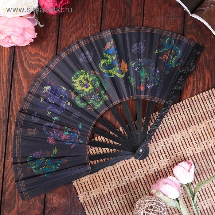 Веер пластик, текстиль  Веер пластик, текстиль "Фен-шуй" МИКС 30 см