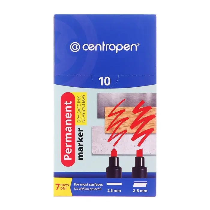 Маркер перманентный Centropen 8510, чёрный, узел 5.0 мм, линия 2.5 мм