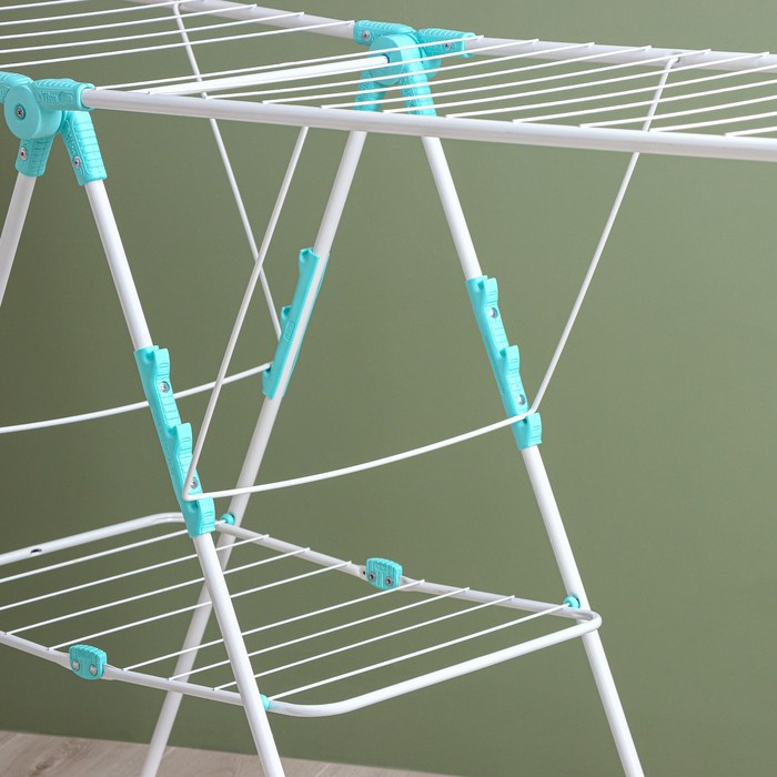 Сушилка для белья двухуровневая, рабочая длина 21 м, цвет белый Сушилка для белья двухуровневая, рабочая длина 21 м, цвет белый