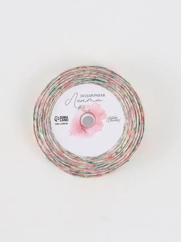 Лента атласная &laquo;Нежные пионы&raquo;, 1.5&times;22.5 (&plusmn; 1) м, разноцветная
