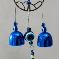 Музыка ветра &laquo;Дерево жизни в круге&raquo;, от сглаза, с кисточкой 2 колокольчика, 22&times;6.5 см