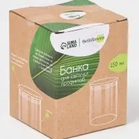 Банка для сыпучих BellaTenero &laquo;Эко&raquo;, 150 мл, 5.5&times;7 см, с бамбуковой крышкой, стекло, прозрачная