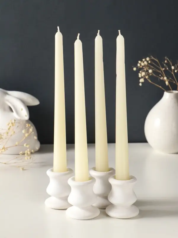 Набор свечей античных, 2.3&times;24.5 см, 5 ч, 55 г, 4 шт., слоновая кость