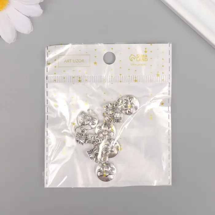 Бейл с подвеской металл для творчества Бейл с подвеской металл для творчества "Лотос" серебро 2,7х1,4 см