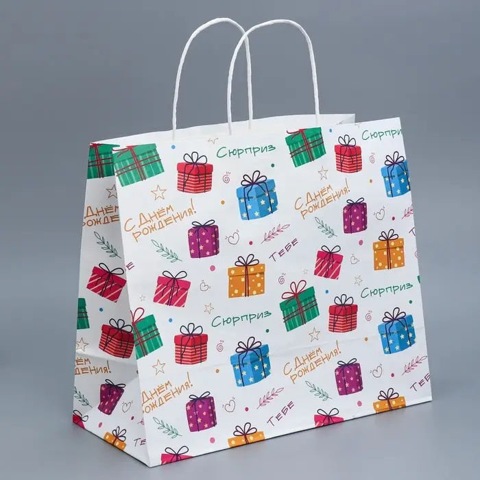 Пакет подарочный крафтовый, упаковка, «Подарки», 32 х 28 х 15 см Пакет подарочный крафтовый, упаковка, «Подарки», 32 х 28 х 15 см