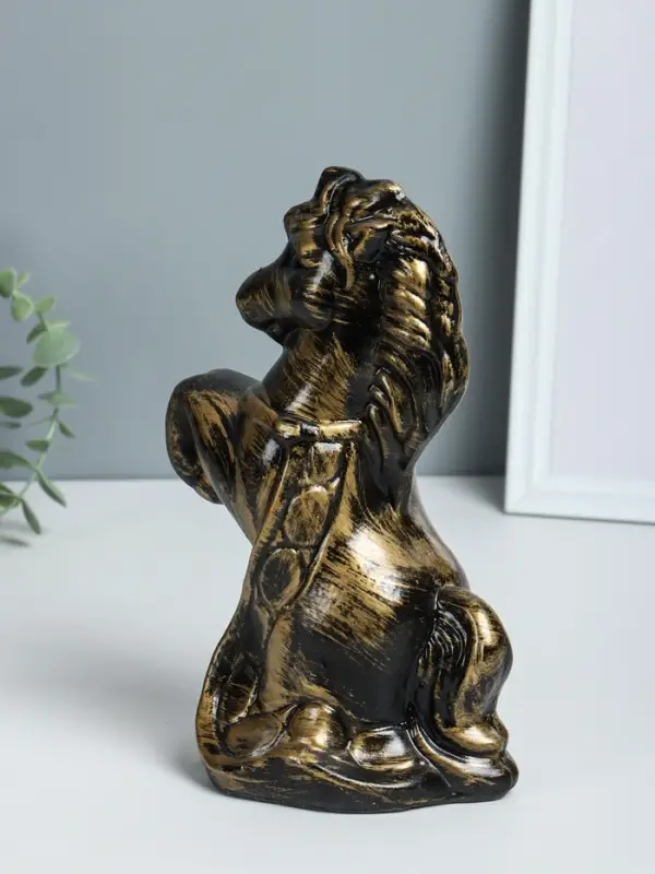 Копилка "Лошадка с попоном" высота 25 см, античный