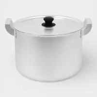 Кастрюля, 10 л, d=26 см, металлические ручки и крышка, листовой алюминий 1.5 мм, серебристая