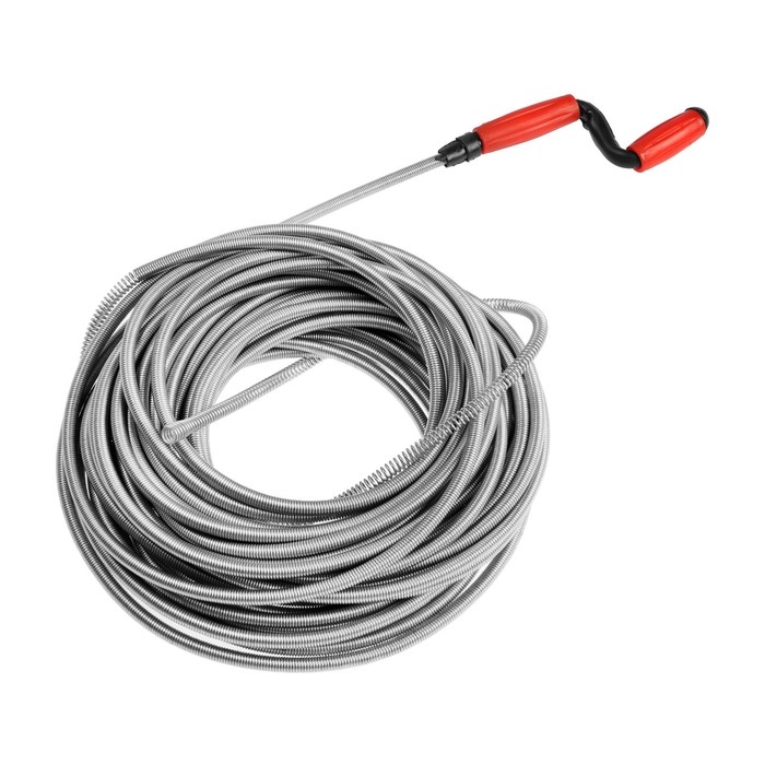 Трос сантехнический ZEIN engr, оцинкованный, с вращающейся ручкой, d=9 мм, L=20 м Трос сантехнический ZEIN engr, оцинкованный, с вращающейся ручкой, d=9 мм, L=20 м