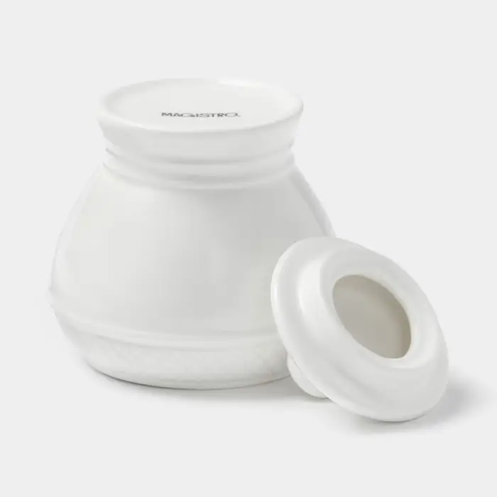 Набор сервировочный Magistro Argos, 2 предмета: молочник 300 мл, сахарница 300 мл, фарфор, белый