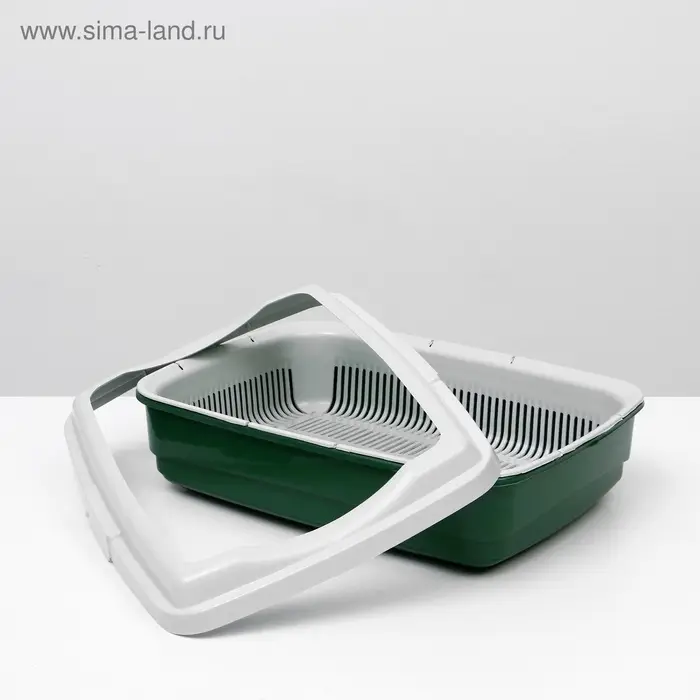 Лоток большой с сеткой и бортиком Atlantis &laquo;Стандарт&raquo;, 43&times;33&times;12.5 см, зеленый