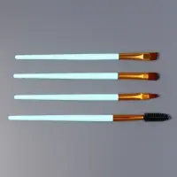 Набор кистей для макияжа COLOR POWER, 4 шт., бирюзовый, золотистый
