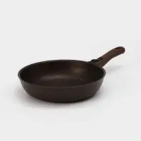 Сковорода KUKMARA, d=26 см, стеклянная крышка, съёмная ручка, антипригарное покрытие, литой алюминий, коричневая