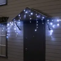 Гирлянда &laquo;Бахрома&raquo; 50&times;0.7 м, IP44, УМС, белая нить, 900 LED, свечение белое, мерцание, 220 В