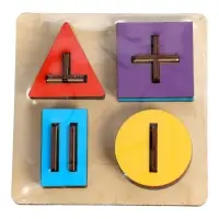 Сортер-вкладыш деревянный, &laquo;Геометрия. Квадратная форма&raquo;