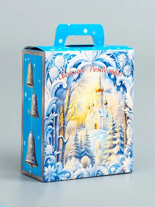 Подарочная новогодняя коробка «Рождественский звон», 15.5×7×19 см Подарочная новогодняя коробка «Рождественский звон», 15.5×7×19 см
