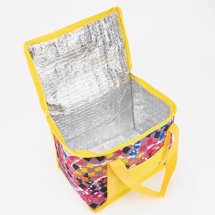 Термосумка на молнии 13 л, цвет сиренево/жёлтый Термосумка на молнии 13 л, цвет сиренево/жёлтый