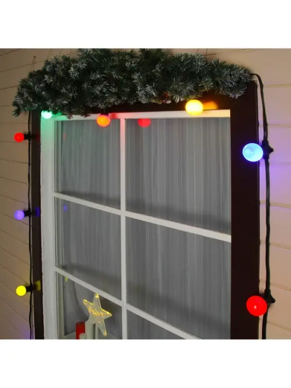 Гирлянда &laquo;Белт-лайт&raquo; 50 м, IP65, 2W, тёмная каучуковая нить, шаг 20 см, Е27 (без ламп), 220 В