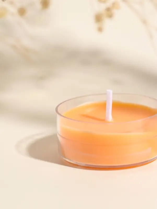 Чайная свеча ароматическая "Круглая" оранж, аромат апельсин 3,8х3,8х1,8 см