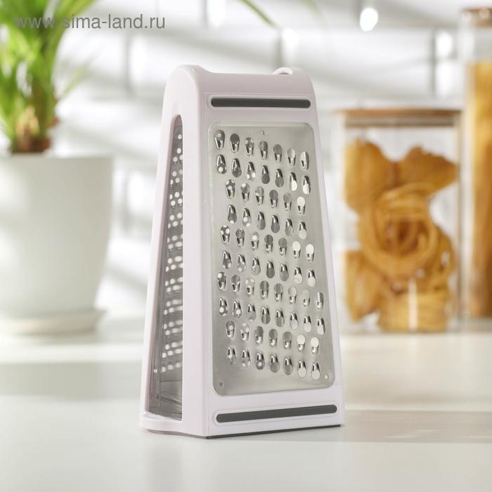 Тёрка с контейнером «Умелец», 13,5×9×21,5 см, ABS-пластик, нержавеющая сталь, цвет белый Тёрка с контейнером «Умелец», 13,5×9×21,5 см, ABS-пластик, нержавеющая сталь, цвет белый