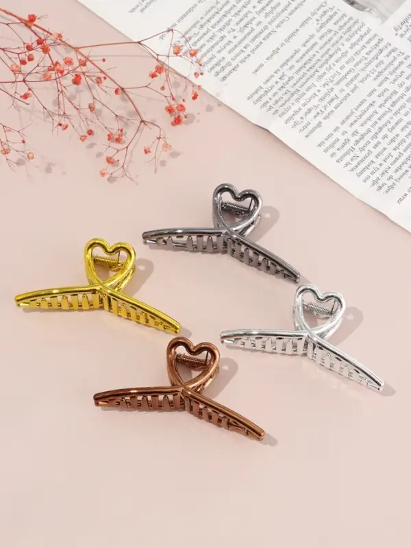 Краб для волос &laquo;Пеги&raquo; сердце, 11.5&times;4 см, микс