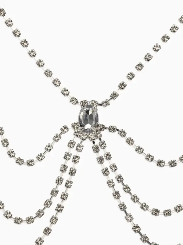 Цепочка на бедро бодичейн  Цепочка на бедро бодичейн "Шахерезада" со стразами, цвет белый в серебре