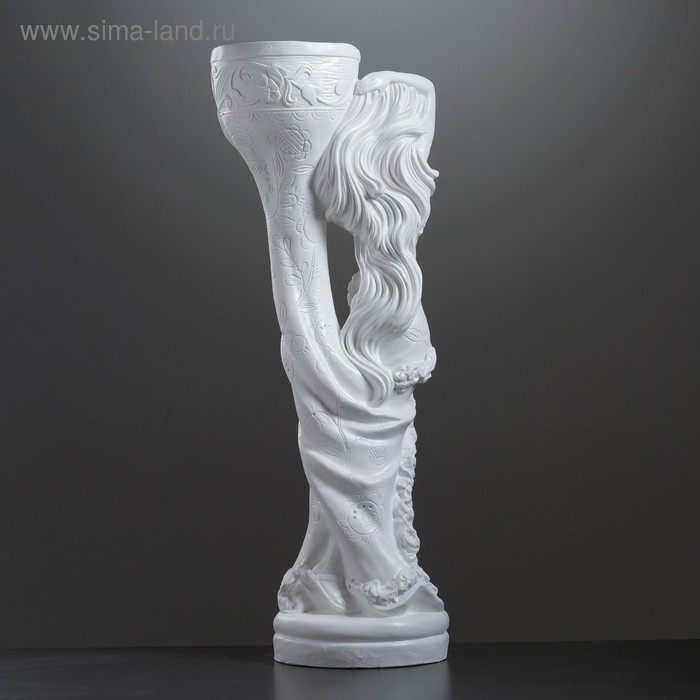 Фигура с кашпо  Фигура с кашпо "Девушка Нимфа" белый, 1,2 л / 30х83х23см