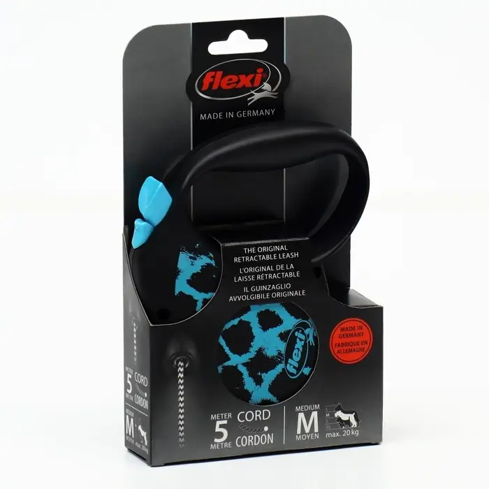 Рулетка Flexi Safari M, 5 м, трос, до 20 кг, голубой жираф (blue Giraffe)