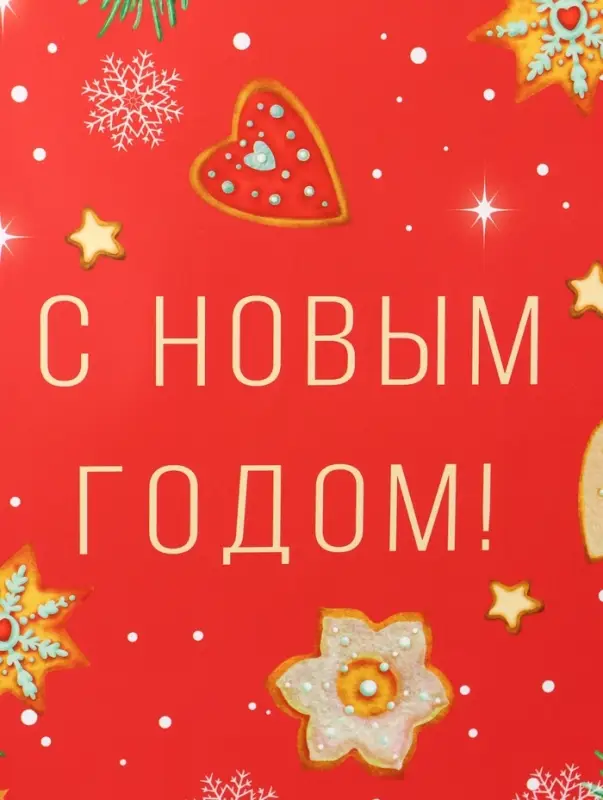 Пакет подарочный новогодний ламинированный &laquo;С новым годом!&raquo;, 18&times;22.3&times;10 см