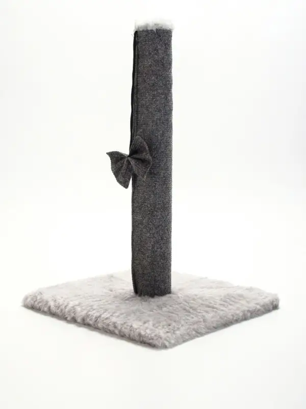 Когтеточка-столбик&laquo;Пижон&raquo;, 30&times;30&times;50 см, с игрушкой бантиком, серый