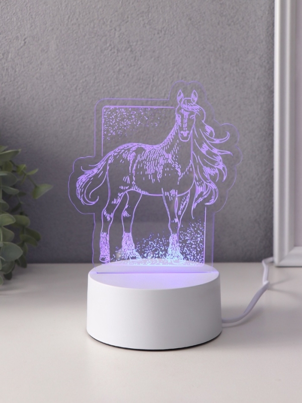 Светильник Светильник "Лошадь" LED RGB от сети RISALUX 9,5х12,9х16 см