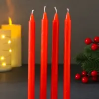 Набор свечей восковых &laquo;Новый год. Верь в чудеса&raquo;, 4 шт., красные, 10&times;15&times;3 см