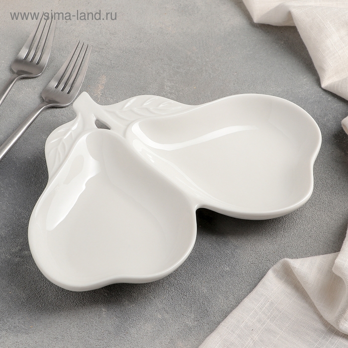 Менажница керамическая 2 ячейки «Груши», 25×19×3 см Менажница керамическая 2 ячейки «Груши», 25×19×3 см