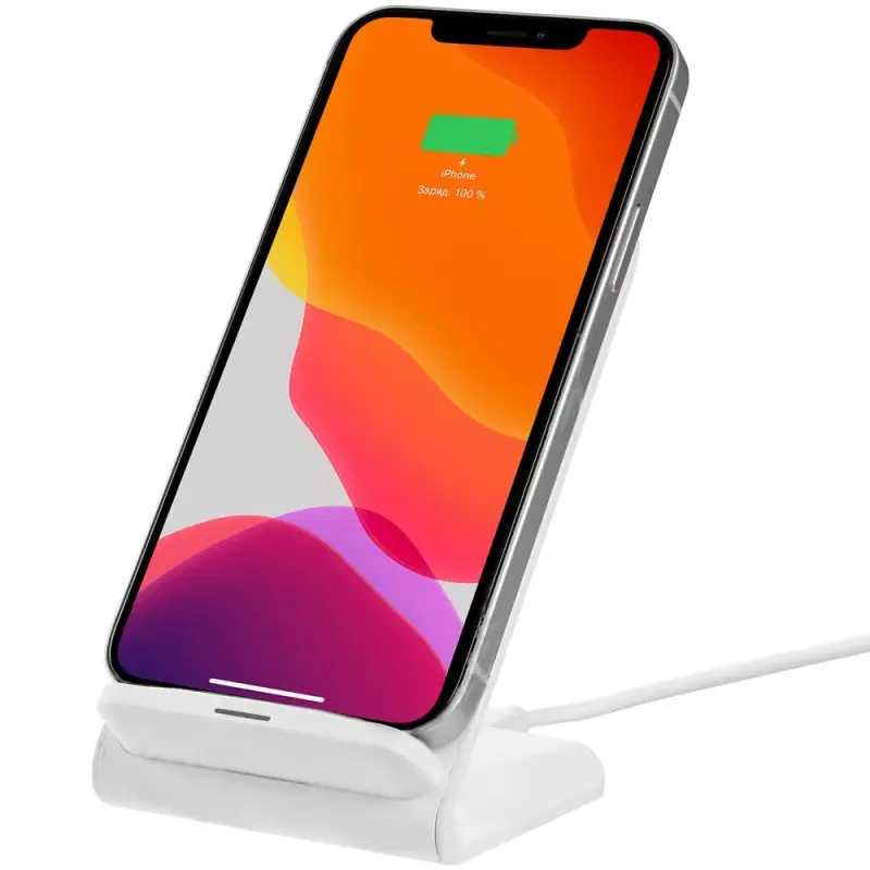 Беспроводное зарядное устройство с быстрой зарядкой Overtop, белое Беспроводное зарядное устройство с быстрой зарядкой Overtop, белое