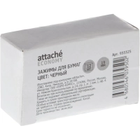 Зажимы для бумаг 19мм 12шт/уп, в карт,кор, цвет черный