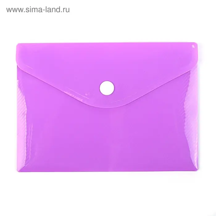 Папка-конверт на кнопке, А6, 180 мкм, Calligrata рифлёная, флуоресцентная, МИКС