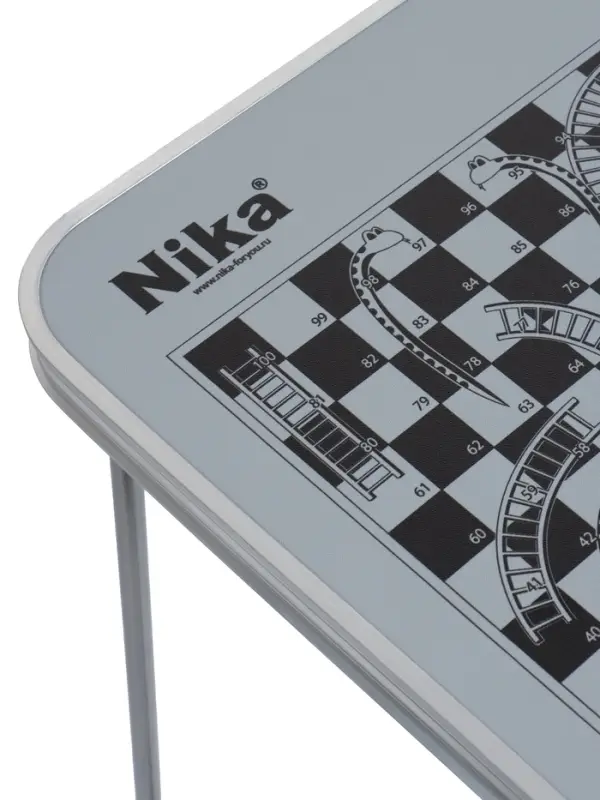 Стол туристический складной, 70&times;50&times;60 см, пластик, цвет металлик с принтом шахматная доска