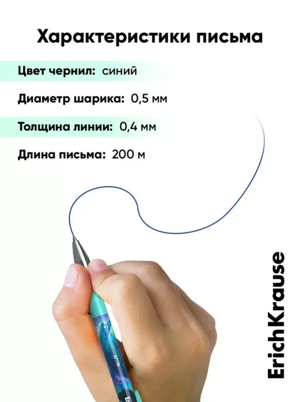 Набор гелевых ручек со стираемыми чернилами ErichKrause Aquamarine, 4 штуки, R=301, узел 0.5 мм, синяя
